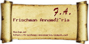 Frischman Annamária névjegykártya